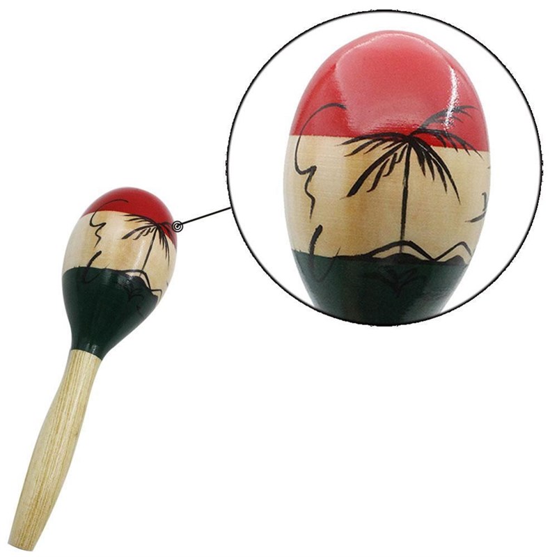 1 Pair Wooden Maracas Rumba Shakers Rattles Maraca Sand Hamm
