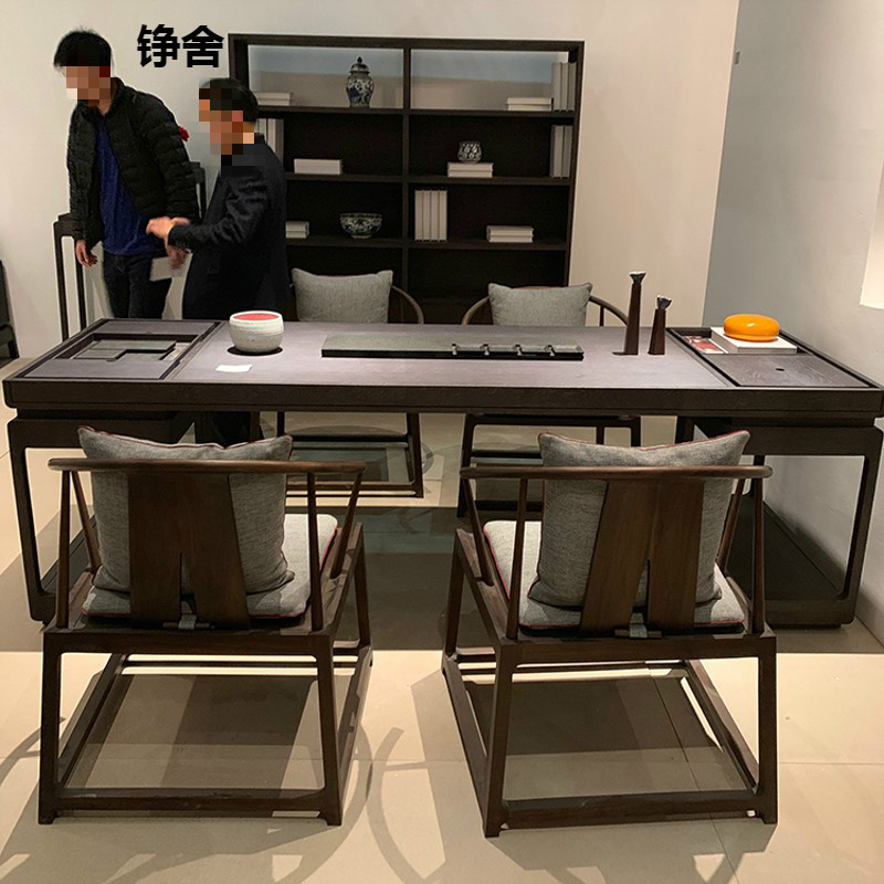新中式茶桌椅组合禅意实木办公室阳台茶室家用泡茶桌茶几功夫茶台