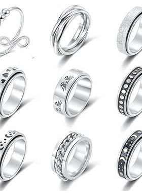SIZZZ Spinning Spinner Ring For Men Women Anxiety Fidget Rin