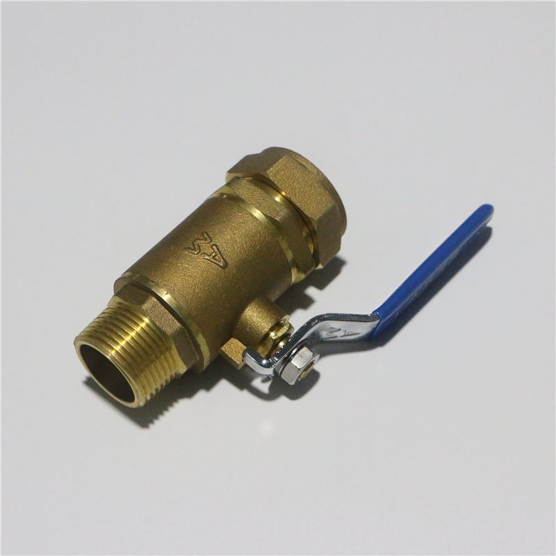 厂销厂促新埃美柯铝管球阀2塑73黄铜加外丝连接开关铜球阀1寸20品