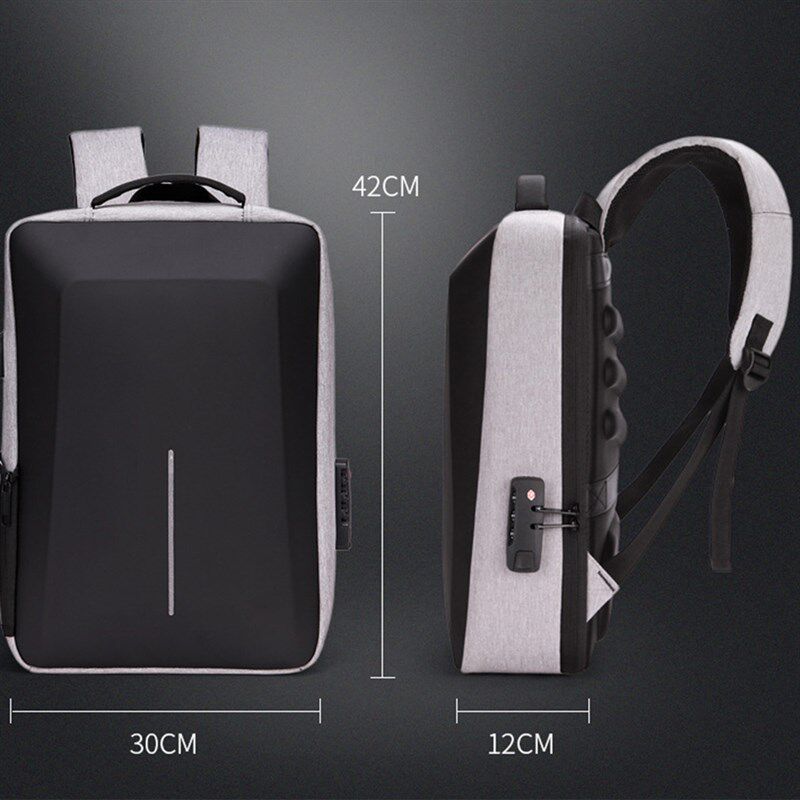 Mens Reflective Strip Multifunctional Anti theft Backpack 1