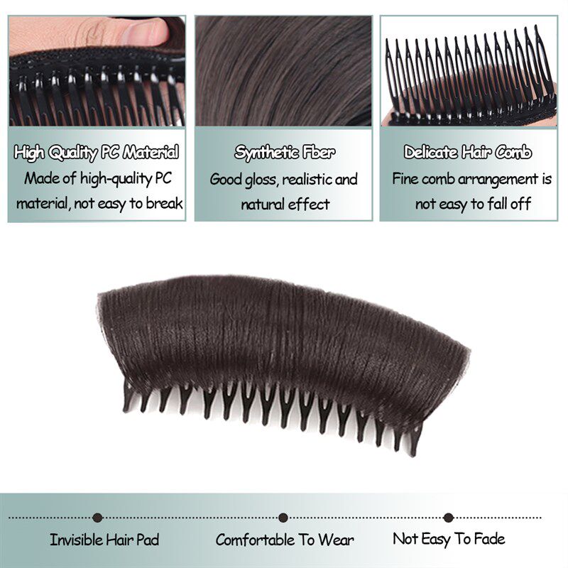 WELAI Synthetic Hair Invisible Bangs Pad High Straight Hair