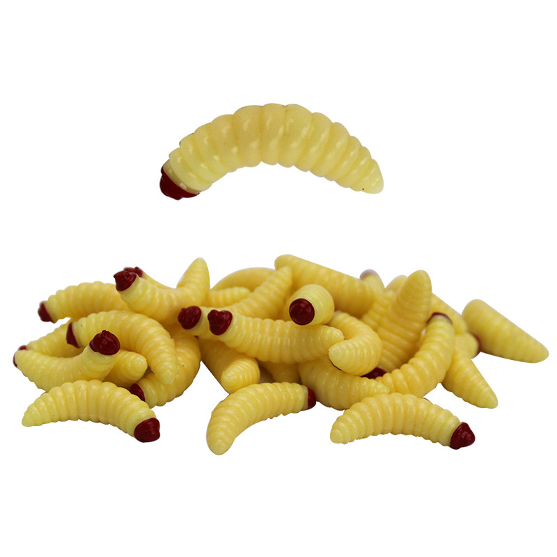 10Pcs Fishing Bait Worm Larva Floating Soft Bait Silica gel