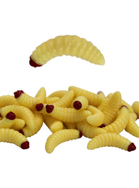 10Pcs Fishing Bait Worm Larva Floating Soft Bait Silica gel