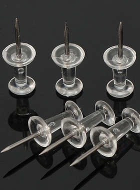 Kicute 50 Pcs Transparent Plastic Transparent Push Pins Thum