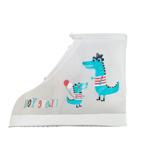 欣沁儿童雨鞋套男女童平底雨靴PVC材质防滑耐磨加厚雨鞋套亲子龙M