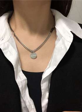 Titanium steel ins fashion temperament stitching chain neckl