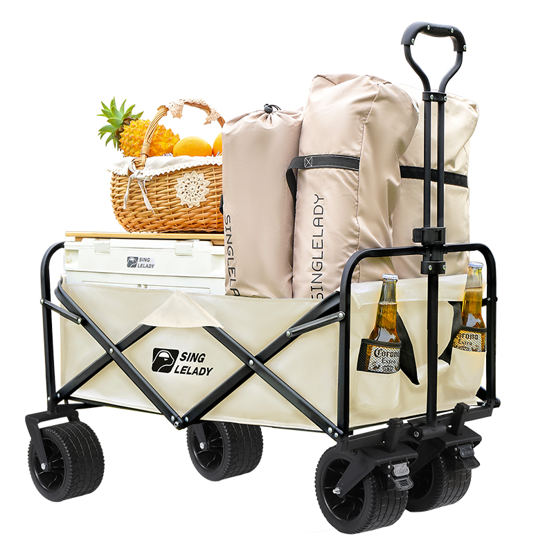 露营车可折叠营地野营野餐手拉车购物小推车取快递摆摊推车大容量