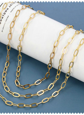 欧美新款冷淡风简约单层锁骨颈链ins流行不锈钢镀金链条潮流项链