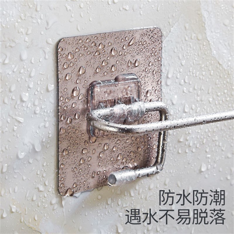 免打孔厨房挂钩壁挂厨卫挂件衣钩粘钩锅铲钩不锈钢挂架排钩置物架