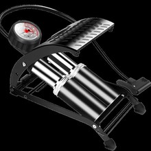 山地车家用带气压表双管便携式充气泵脚踏打气筒汽车专用电动车。