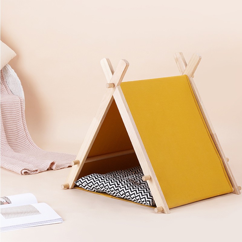 zeze宠物帐篷落日黄猫窝宠物屋半封闭式四季通用可拆洗猫咪用品