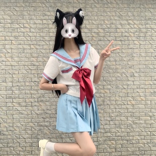 原创正统JK水手服水红三本日系学院风基础款 云靡 甜美学生JK制服