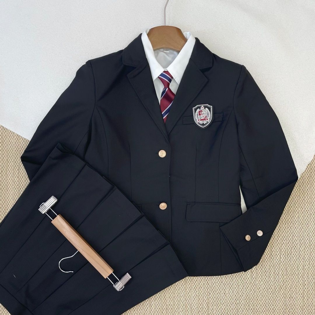 绀色二粒扣秋季jk西服外套套装