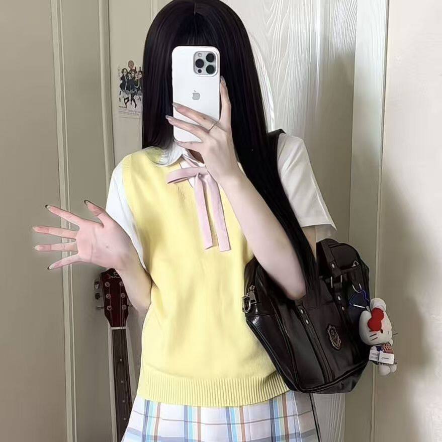 日系针织制服马甲上衣秋季