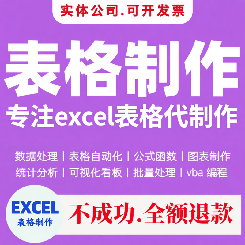 帮忙excel表格代做制作定制设计图表vba宏函数据处理统计分析整理