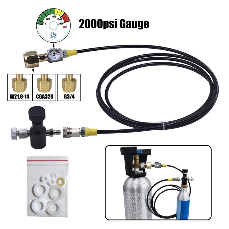 适配Sodastream苏打水机气泡水机充气阀大转小二氧化碳气瓶TR21-4