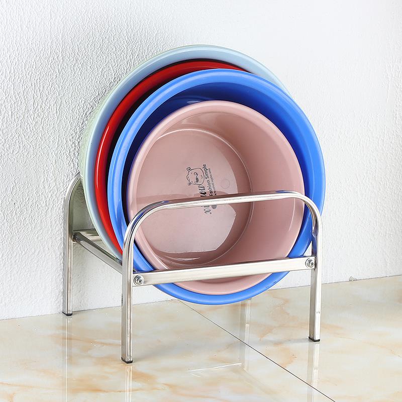 适用浴室不锈钢盆架卫生间落地式大号脸盆收纳架放宝宝洗澡盆置物