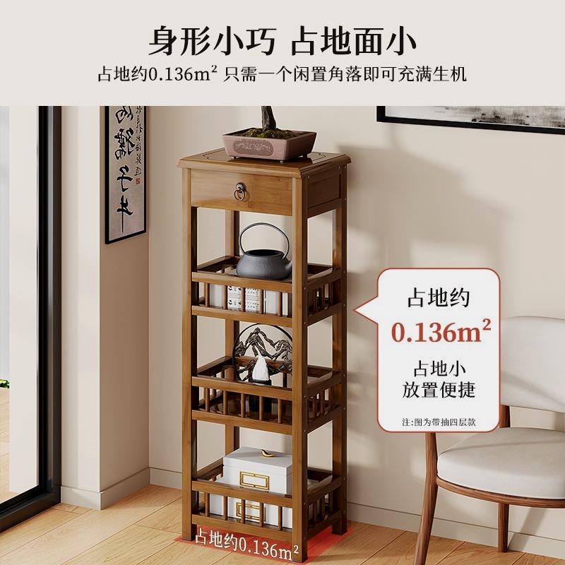 适用沙发旁边的边柜花架子室内家用客厅实木花几简约多层花盆绿萝