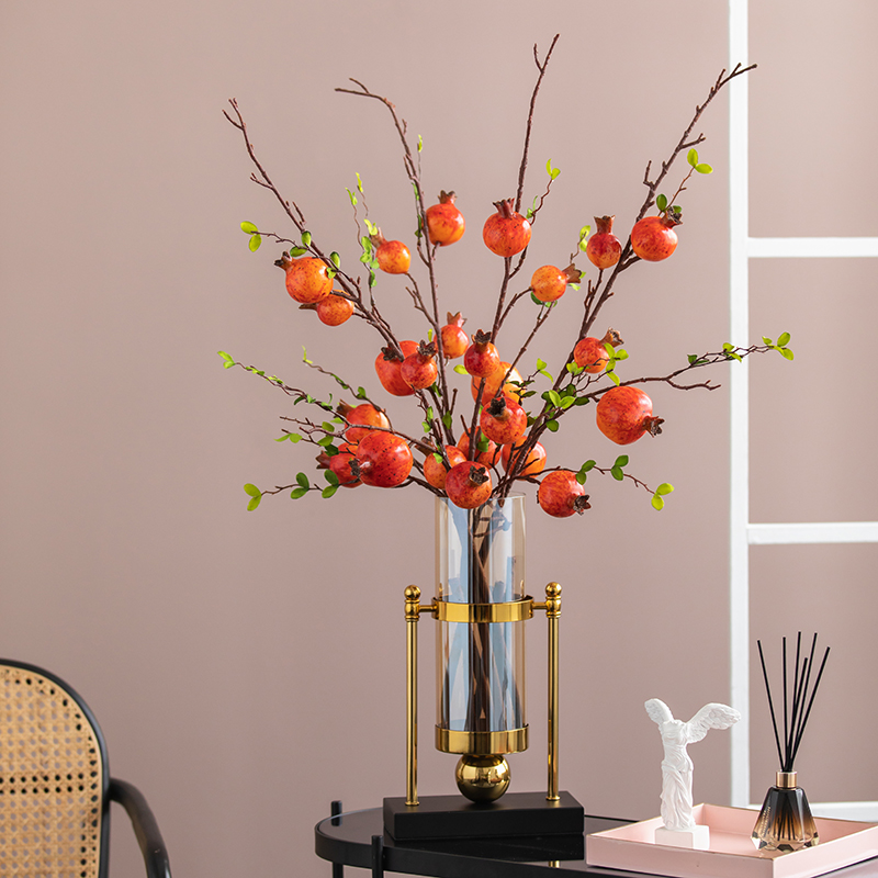 假花仿真花高档2020新款客厅餐桌干花花束摆件家居婚庆石榴装饰花