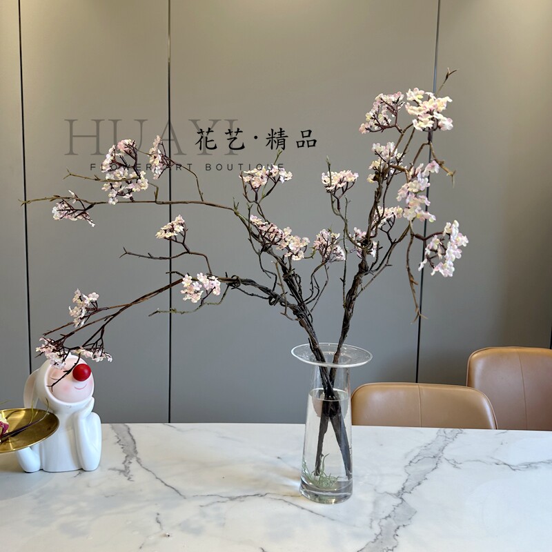 干支澳梅花仿真树枝树杈禅意简约花艺摆件客厅餐桌玄关装饰品