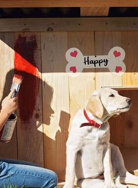 105*56mm骨头形状木制工艺品DIY卡通狗骨头木片15个一包