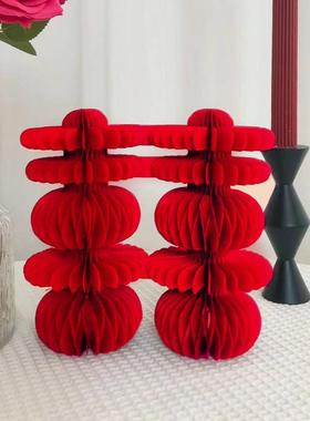 结婚女方婚房客厅立体喜字婚礼布置装饰订婚摆件蜂窝婚庆用品大全