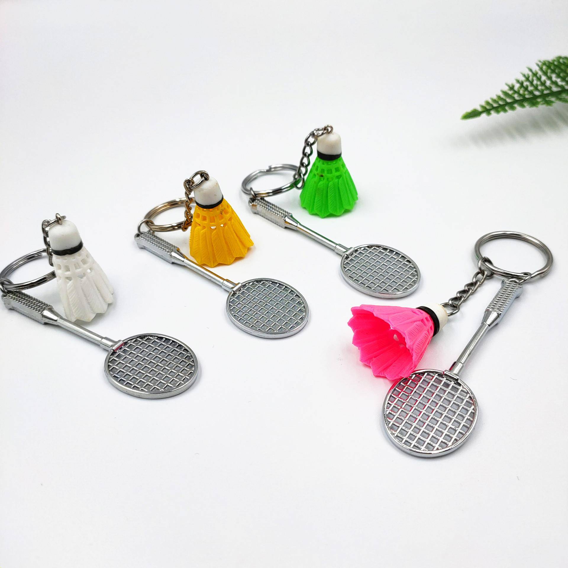 迷你仿真羽毛球羽毛拍套装钥匙扣挂件体育运动挂饰球迷小礼品跨境