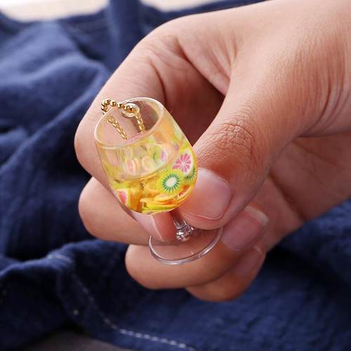 创意新款pvc微缩迷你食玩高脚杯红酒杯模型钥匙圈扣箱包挂件