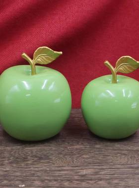 黄铜彩绘金色苹果青苹果红苹果摆件创意平平安安圣诞节工艺礼品摆