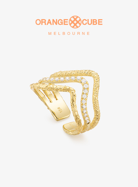 Orange Cube波浪戒指高级原创设计轻奢食指戒指环送女友礼物