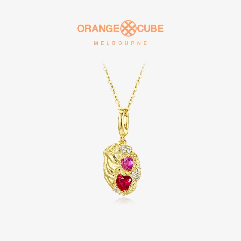 OrangeCube开口银吊坠女款