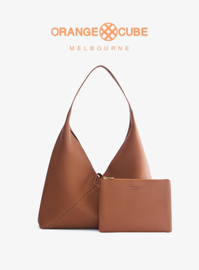 Orange Cube漫步拼接三角包大容量牛皮单肩女托特包手拎原创设计