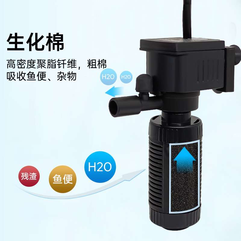 小型养鱼缸过滤器迷你水族箱净化器超静音内置过滤桶增氧泵三合一