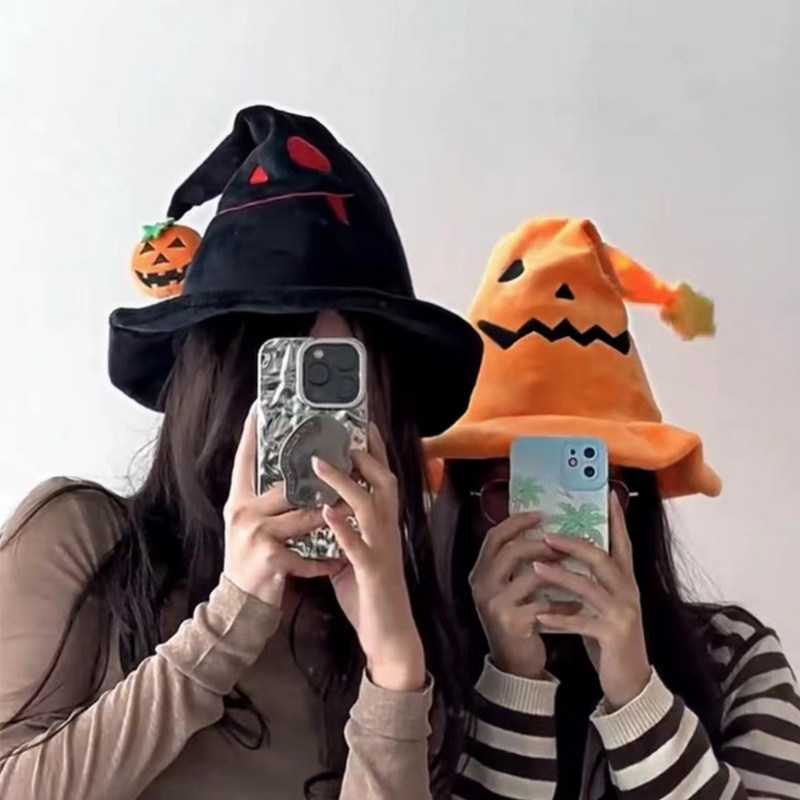 万圣节装扮南瓜帽子小恶魔魔法师电动女巫帽儿童成人会动搞怪礼物