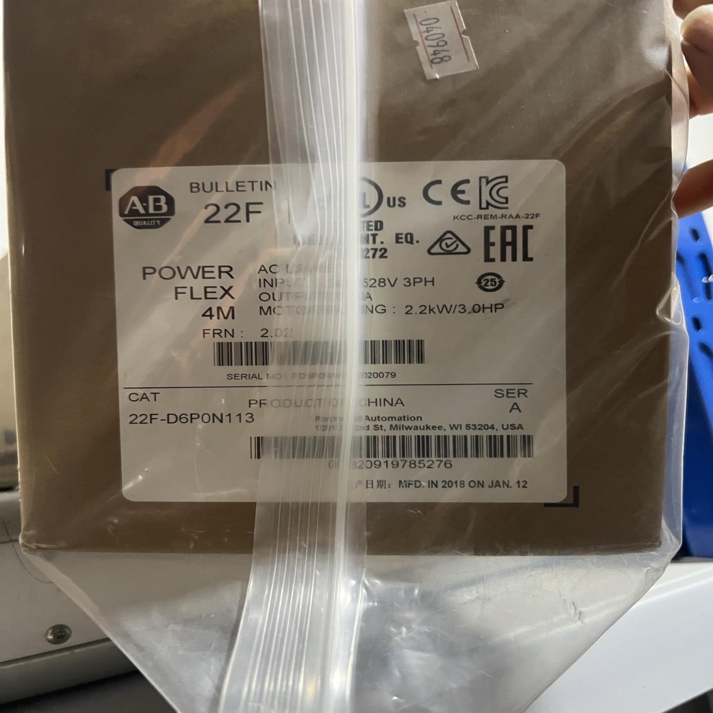 2.2kw罗克韦尔AB变频器 22F-D6P0N11(崽崽配件）