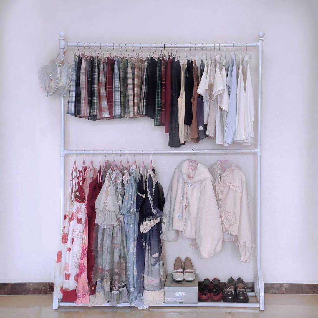 落地晾衣架可升降架卧室置地挂衣架家用衣帽架网红衣服架置物