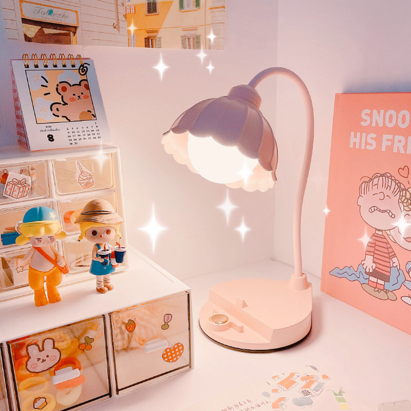 公主风台灯床头灯儿童女孩学习专用大学生充电卧室宿舍可爱小夜灯