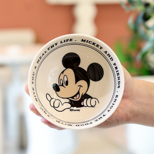 迪士尼2024新款复古风陶瓷餐具卡通呆萌米老鼠釉下彩超可爱米饭碗