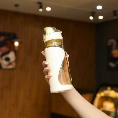 新款直销爆款随行杯运动太空杯高颜值bottle双层塑料杯子水杯夏季