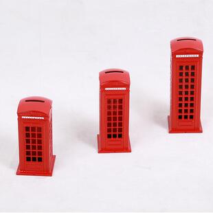 新款直销伦敦复古电话亭邮筒工艺品 儿童存钱罐家居摆件桌面摆设