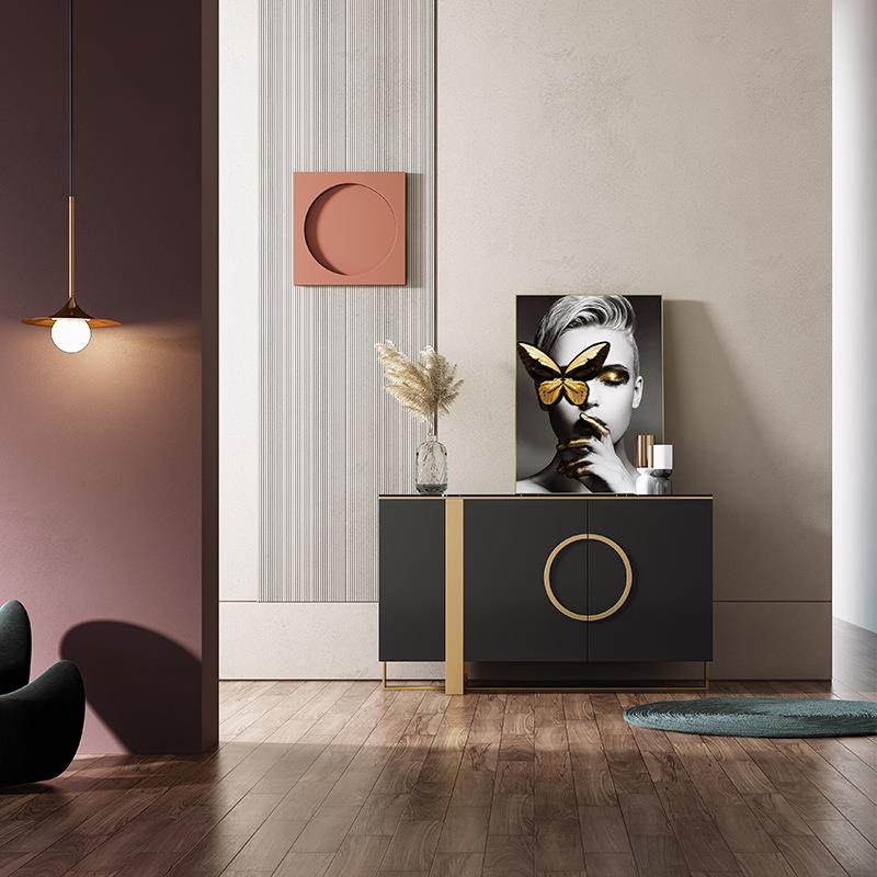 新款直销轻奢风玄关柜家用岩板入户餐边柜简约现代门客厅靠墙隔断