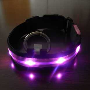 新款直销一件挺好品牌 LED发光灯带闪光狗项圈 狗带 狗脖套 闪光