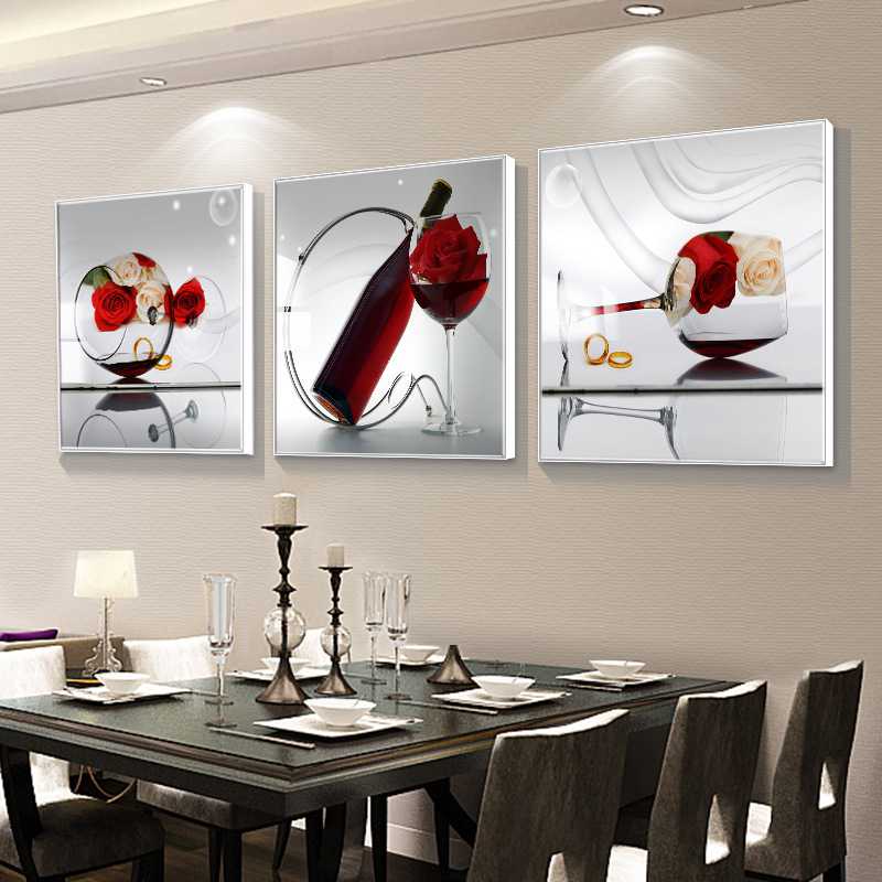 新款直销一件5D钻石画满钻餐厅红酒杯三联画点贴钻十字绣钻石绣外