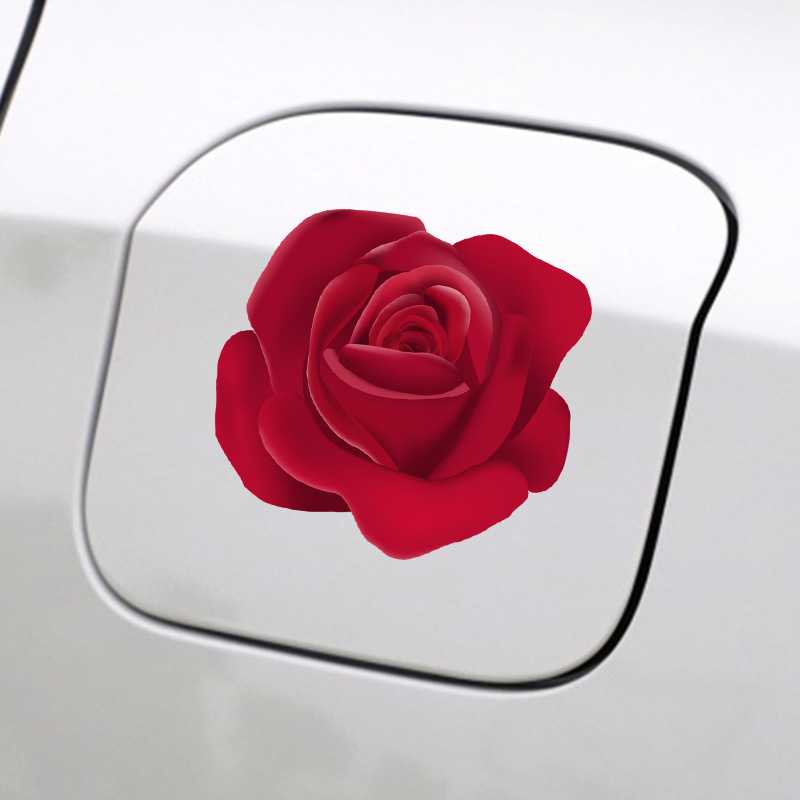 新款直销玫瑰花植物花卉划痕遮挡贴油箱盖后玻璃贴摩托电动车贴纸