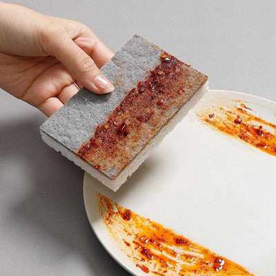 新款直销木桨海绵复合百洁布刷4片装厨房清洁洗碗刷锅百货