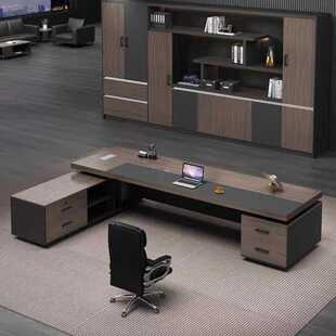 新款直销老板办公桌现代简约双柜老板桌总裁经理桌板式大班台新款