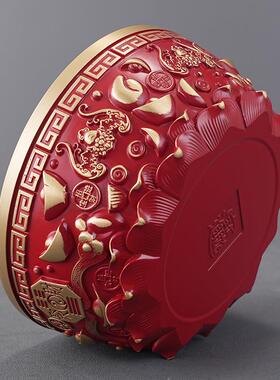 新款直销聚财聚宝盆黄铜摆件彩红色聚宝盆工艺品客厅铜装饰品店铺