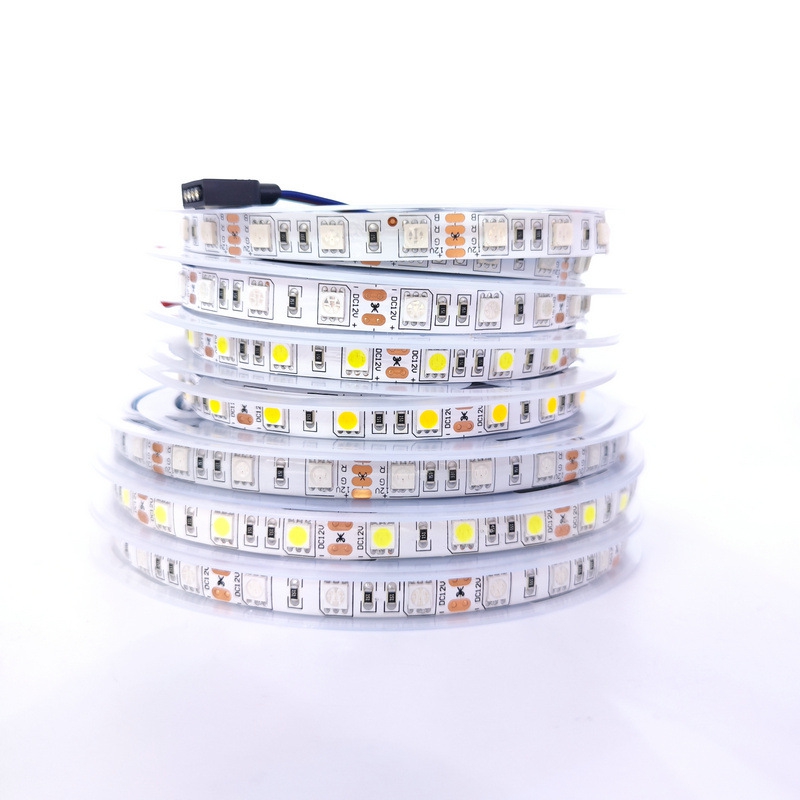 新款直销滴胶防水IP65三晶12VRGB七彩酒吧KTV软灯条60灯5050LED灯