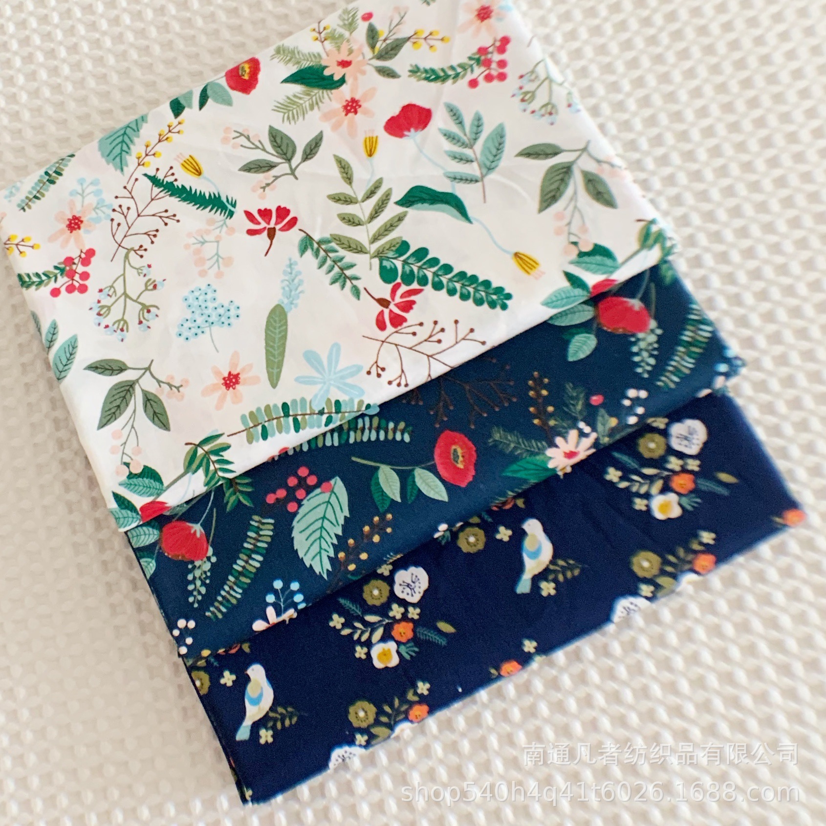 新款直销三色田园小花 斜纹纯棉 全棉印花布料布料